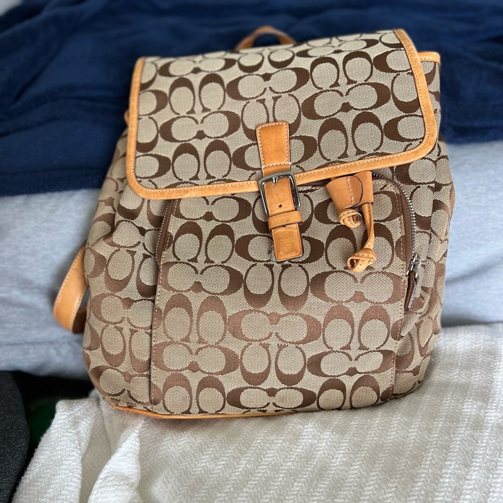 Coach Khaki Backpack only used handful of times